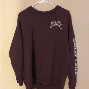 Maroon hollister print sweater